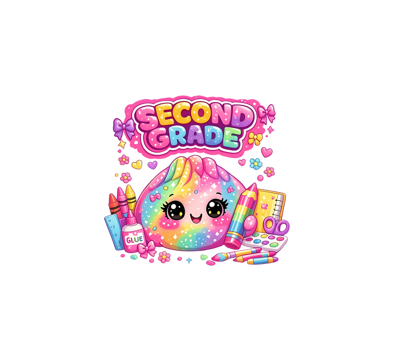Glitter Dumpling Second Grade Kawaii Back-to-School - DTF Transfer
