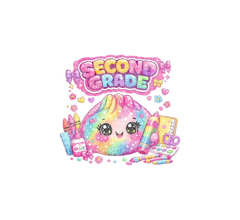 Glitter Dumpling Second Grade Kawaii Back-to-School - DTF Transfer