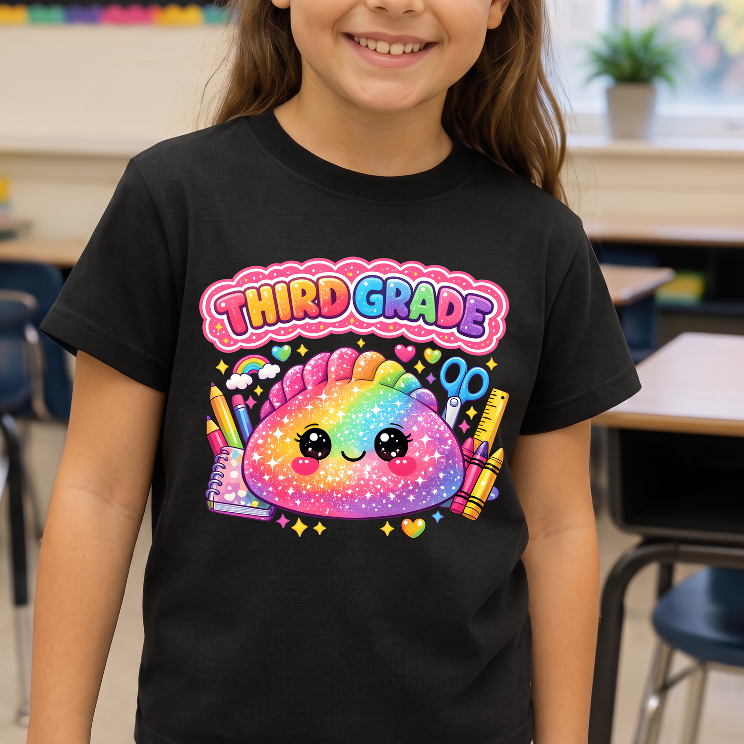 Glitter Dumpling Third Grade Kawaii Back-to-School - DTF Transfer