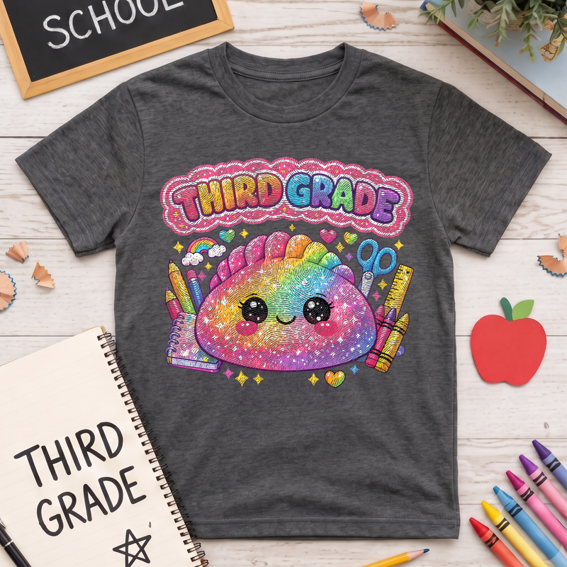 Glitter Dumpling Third Grade Kawaii Back-to-School - DTF Transfer