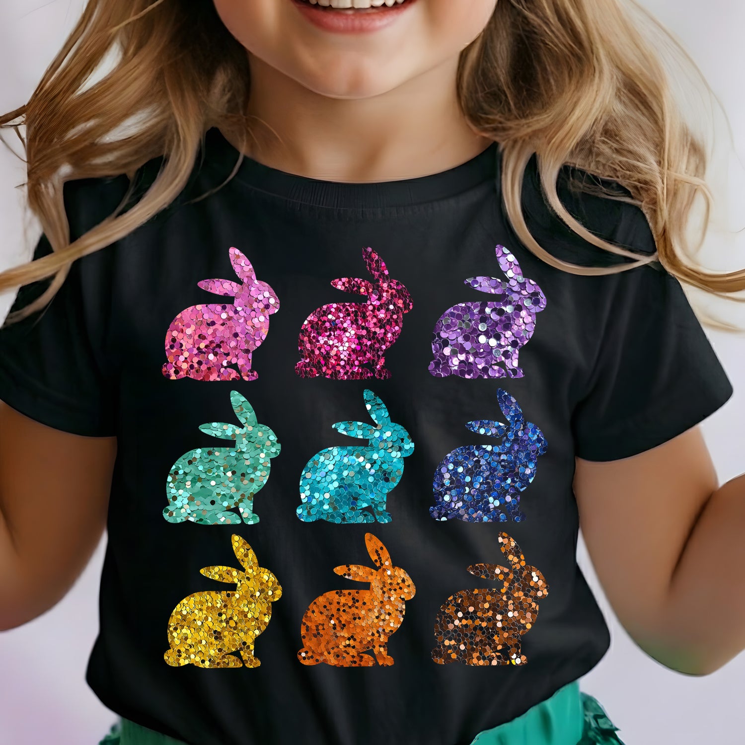 Faux Glitter - Easter Bunnies - DTF Transfer