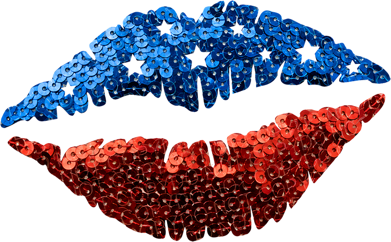 Patriotic Pout Glittery Sequin Lips-DTF Transfer