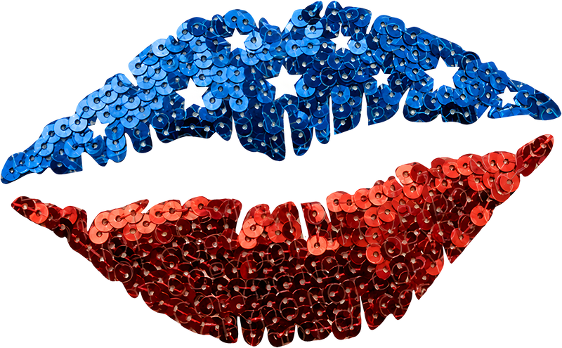 Patriotic Pout Glittery Sequin Lips-DTF Transfer