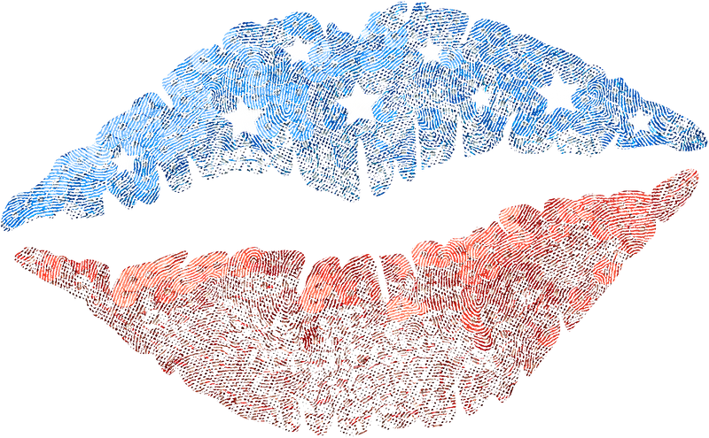 Patriotic Pout Glittery Sequin Lips-DTF Transfer