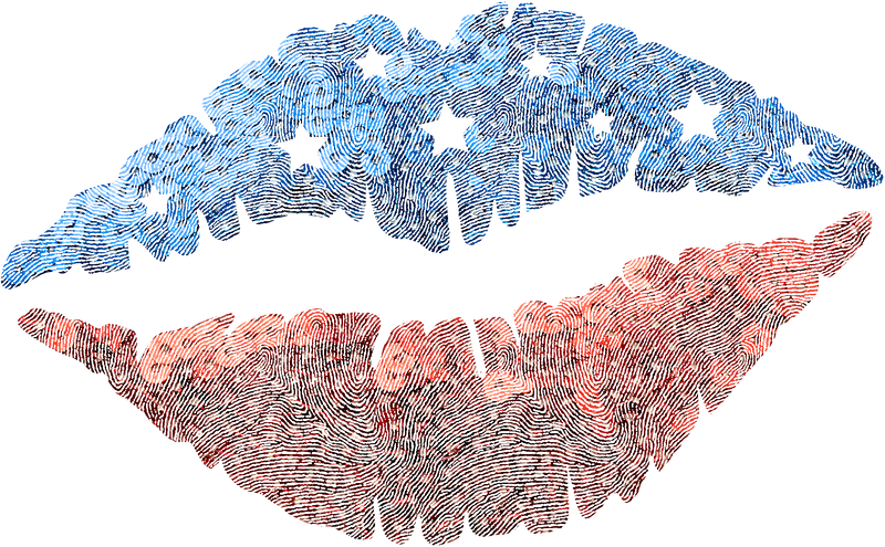 Patriotic Pout Glittery Sequin Lips-DTF Transfer