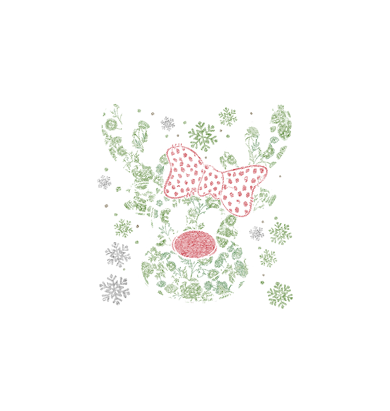 Polka Dot Bow & Snowflake Rudolph - DTF Transfer