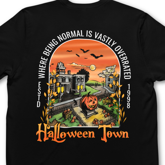 Halloween Town 2 Sided Shirt - Unisex Double Sided T-Shirt for Men or Women