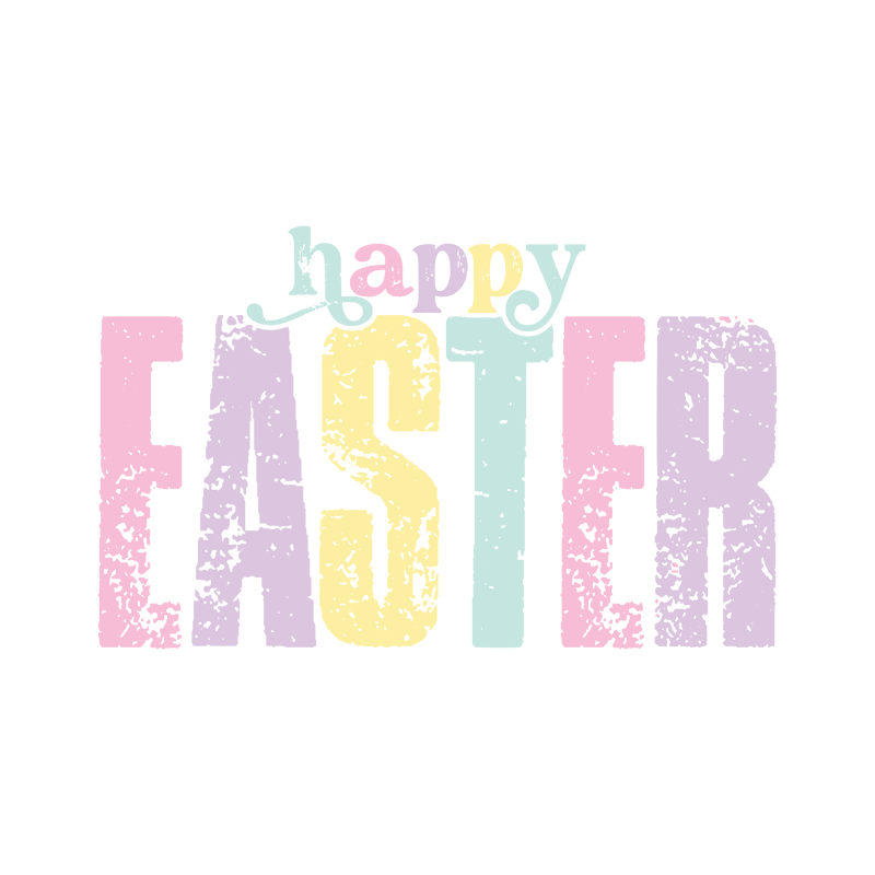 Distressed Pastel Happy Easter - DTF Transfer