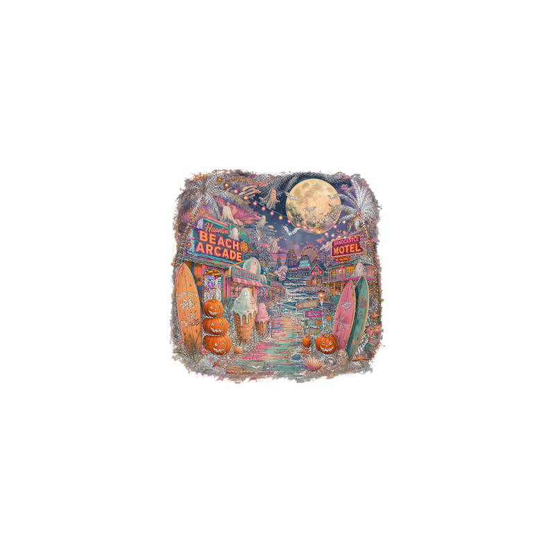 Haunted Beach Arcade Vintage Summerween - DTF Transfer