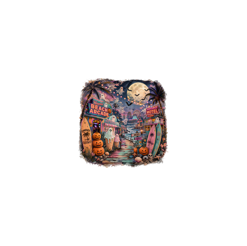 Haunted Beach Arcade Vintage Summerween - DTF Transfer