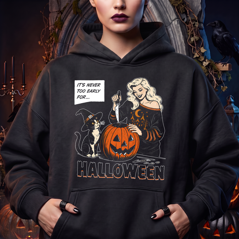 Never Too Early For Halloween Retro Comic - DTF Transfer