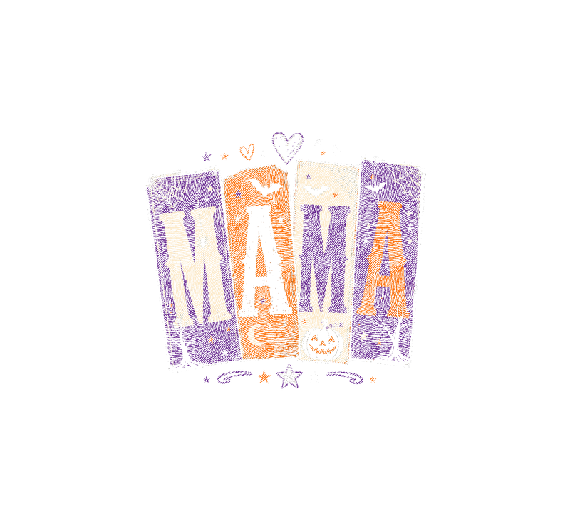 Halloween MAMA Colorblock Card - DTF Transfer