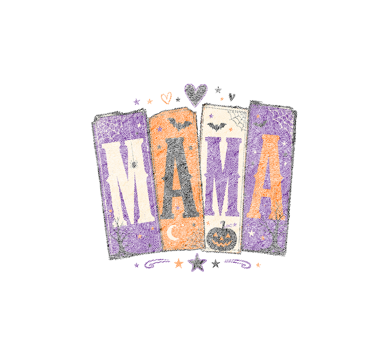 Halloween MAMA Colorblock Card - DTF Transfer