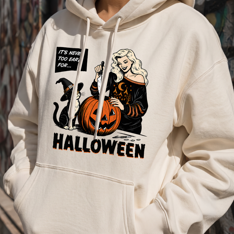 Never Too Early For Halloween Retro Comic - DTF Transfer