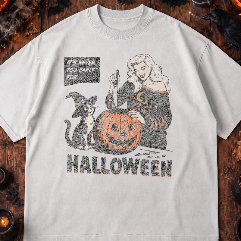 Never Too Early For Halloween Retro Comic - DTF Transfer