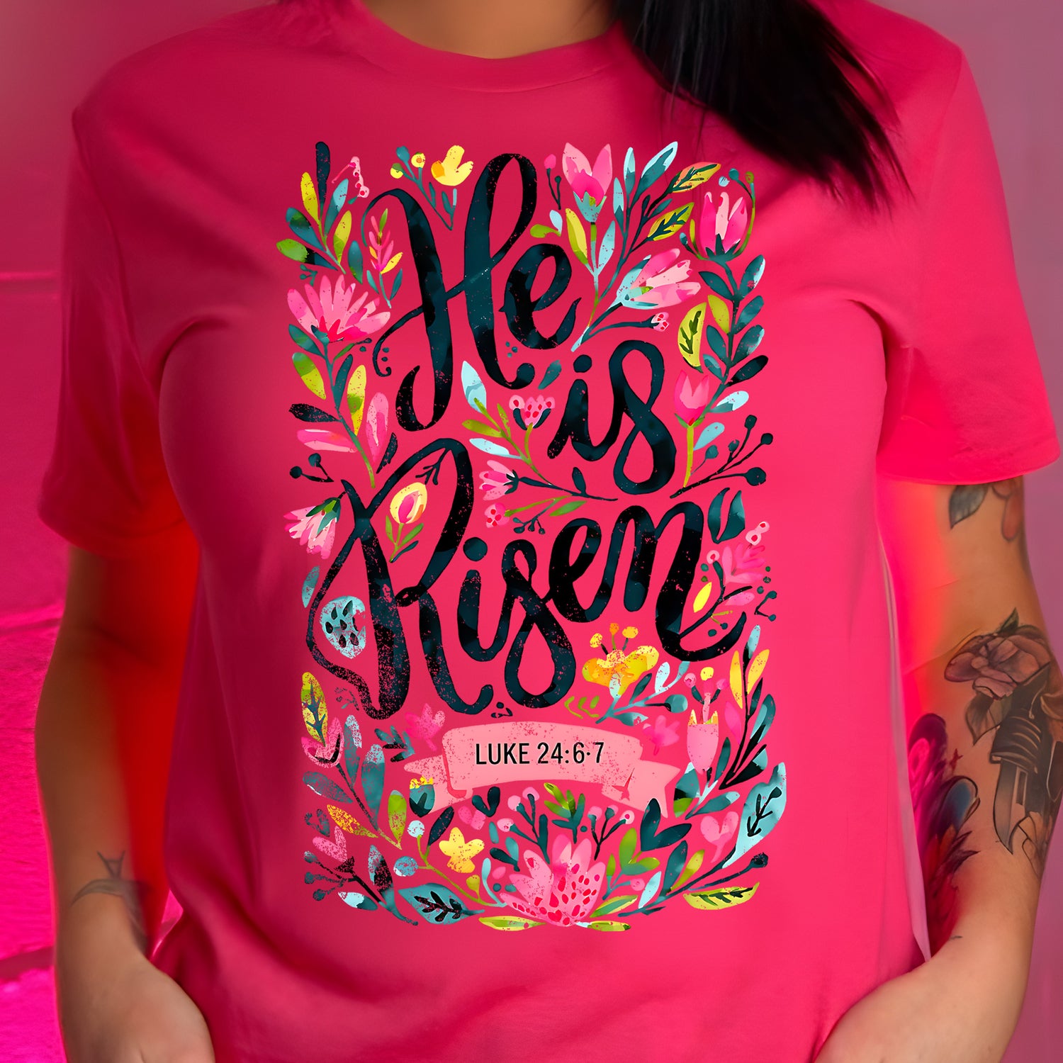 Floral He Is Risen - DTF Transfer