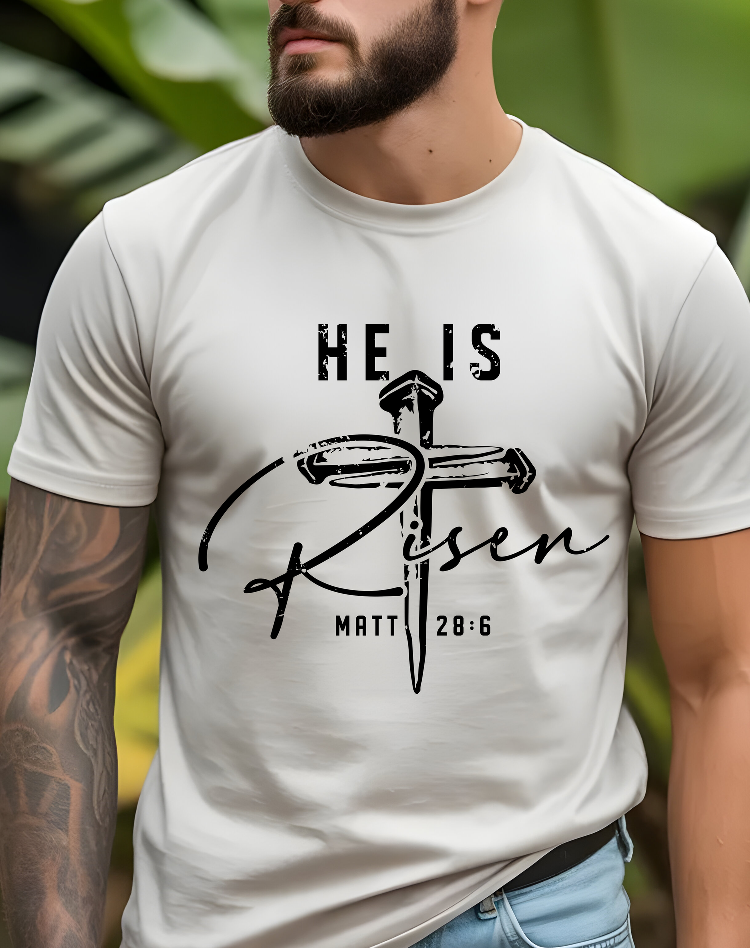 He Is Risen, Nail Cross - DTF Transfer
