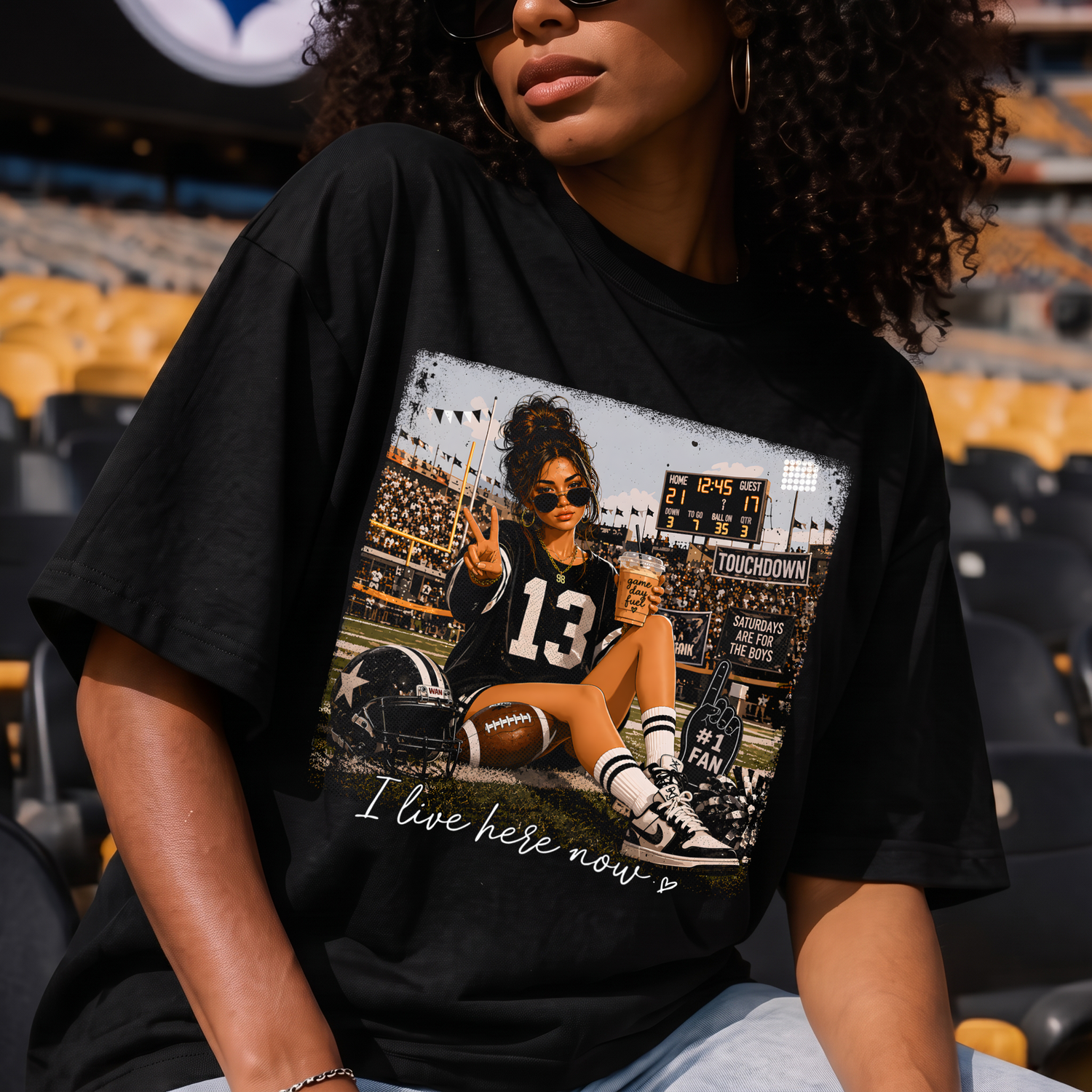 I Live Here Now Football Stadium - DTF Transfer