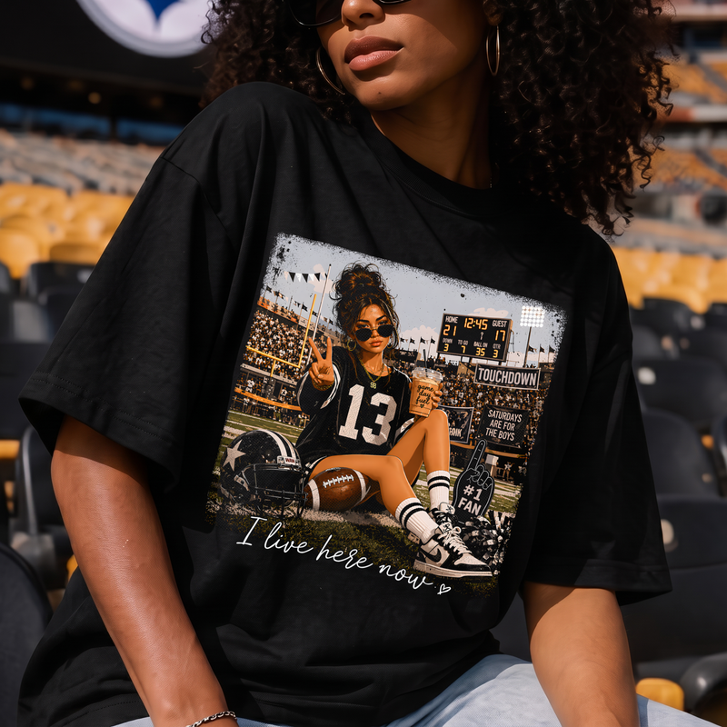 I Live Here Now Football Stadium - DTF Transfer