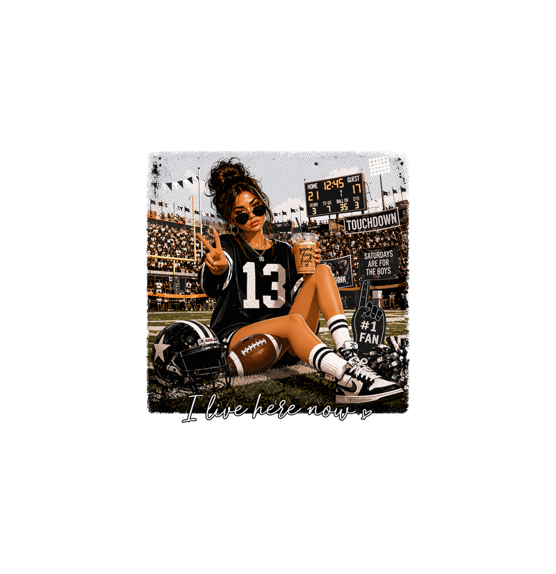 I Live Here Now Football Stadium - DTF Transfer