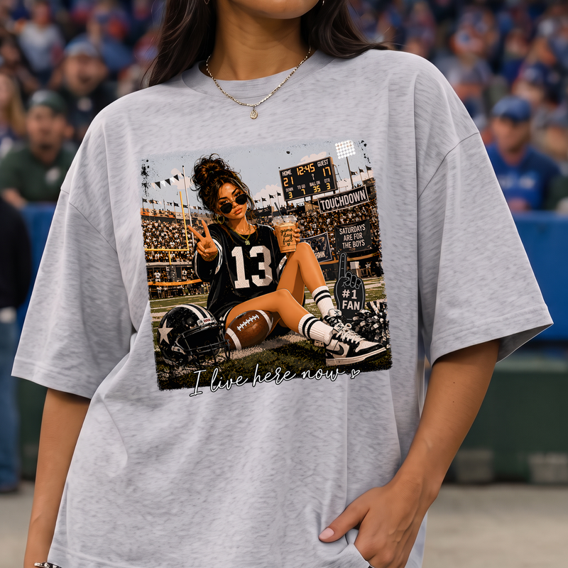 I Live Here Now Football Stadium - DTF Transfer