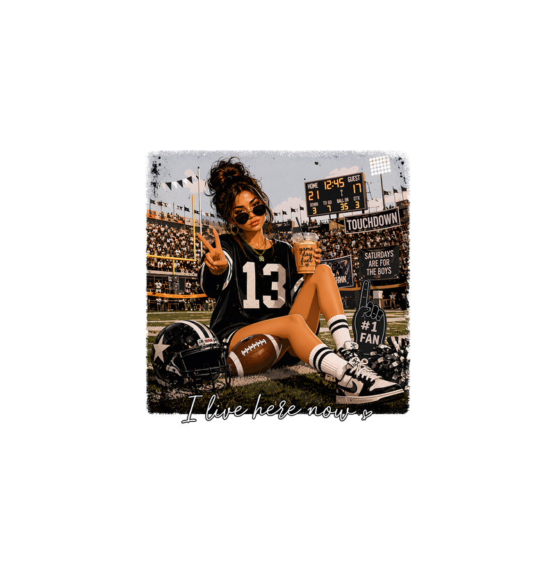 I Live Here Now Football Stadium - DTF Transfer