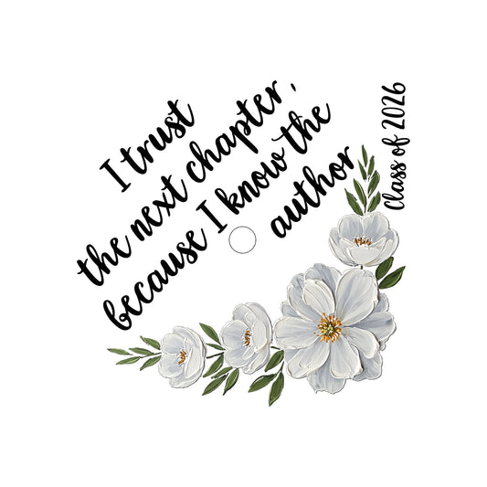 Next Chapter Floral Graduation Cap Topper - DTF Transfer
