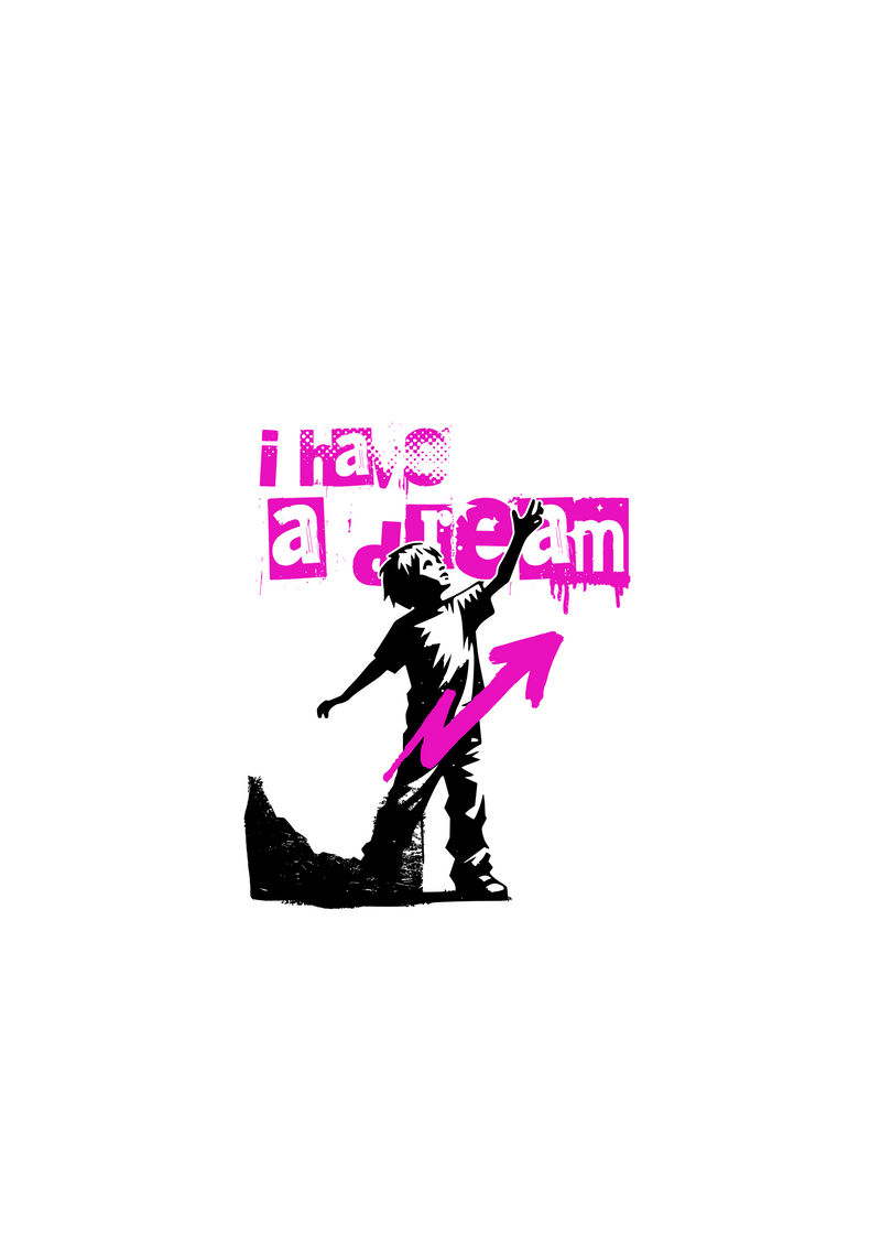 I Have A Dream Y2K Graffiti Stencil & Neon Pink Arrow Streetwear - DTF Transfer