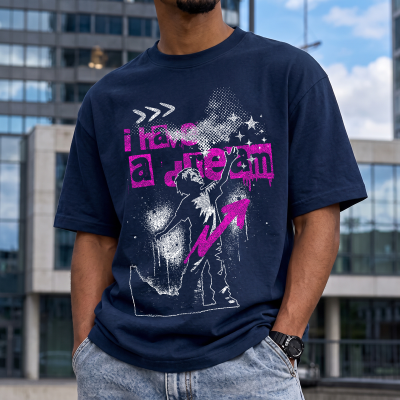 I Have A Dream Y2K Graffiti Stencil & Neon Pink Arrow Streetwear - DTF Transfer