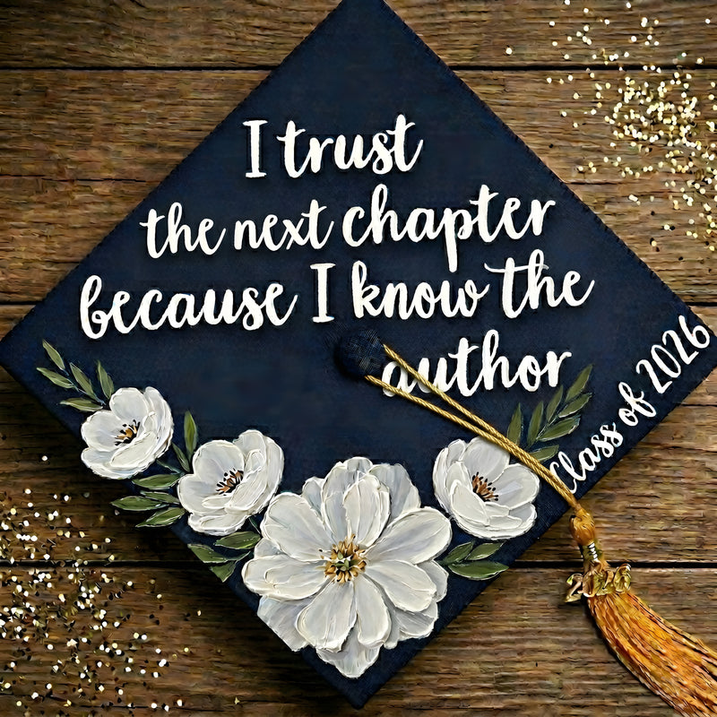 Next Chapter Floral Graduation Cap Topper - DTF Transfer