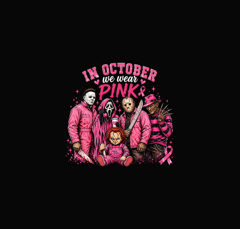 Horror Movie Breast Cancer Awareness DTF Transfer
