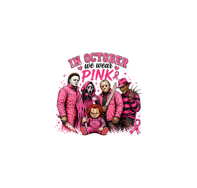 Horror Movie Breast Cancer Awareness DTF Transfer