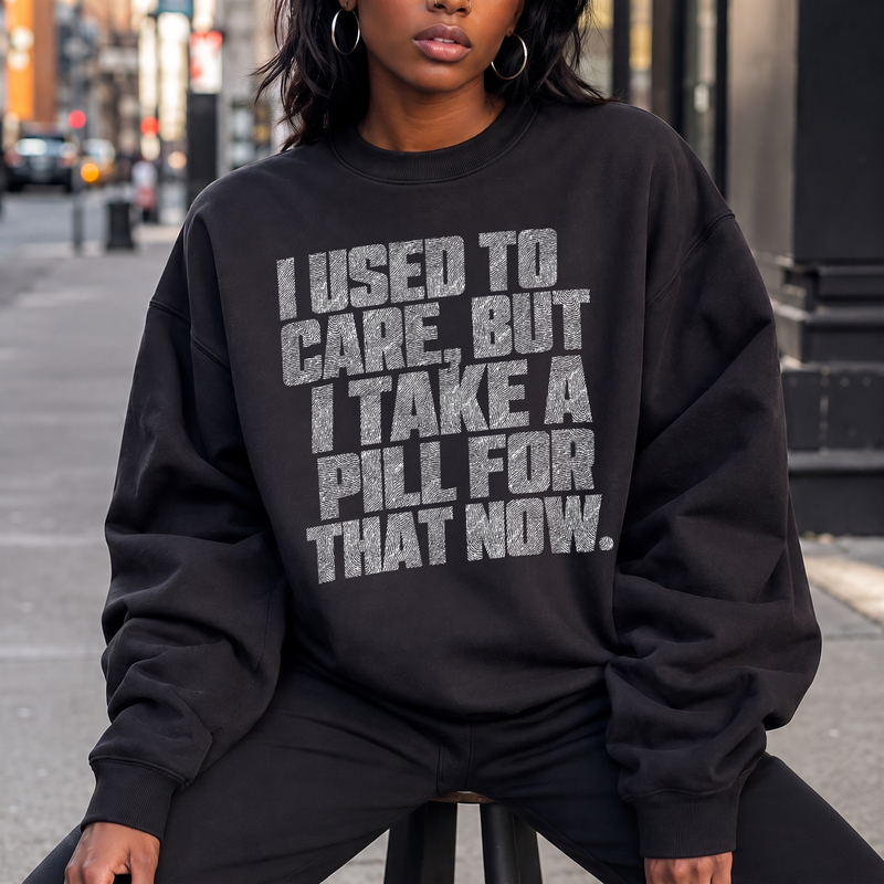 Used To Care" Sarcastic Typography - DTF Transfer