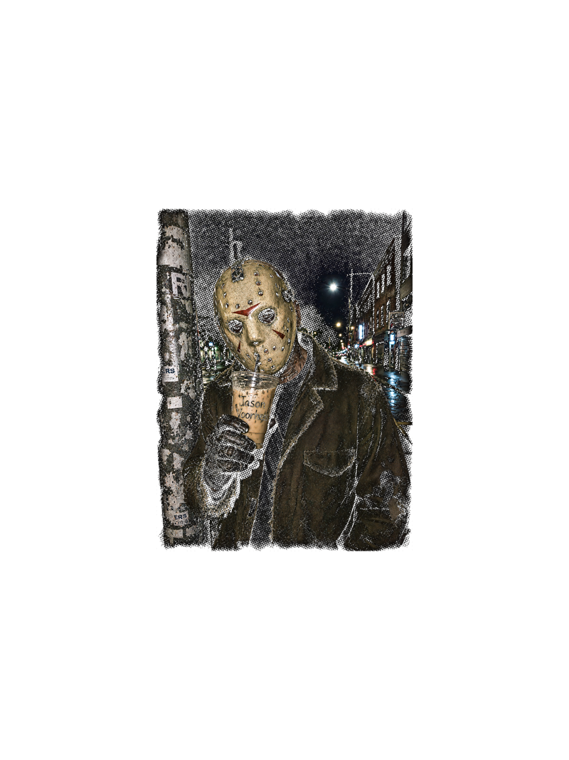 Jason Voorhees Nighttime Sip DTF Transfer