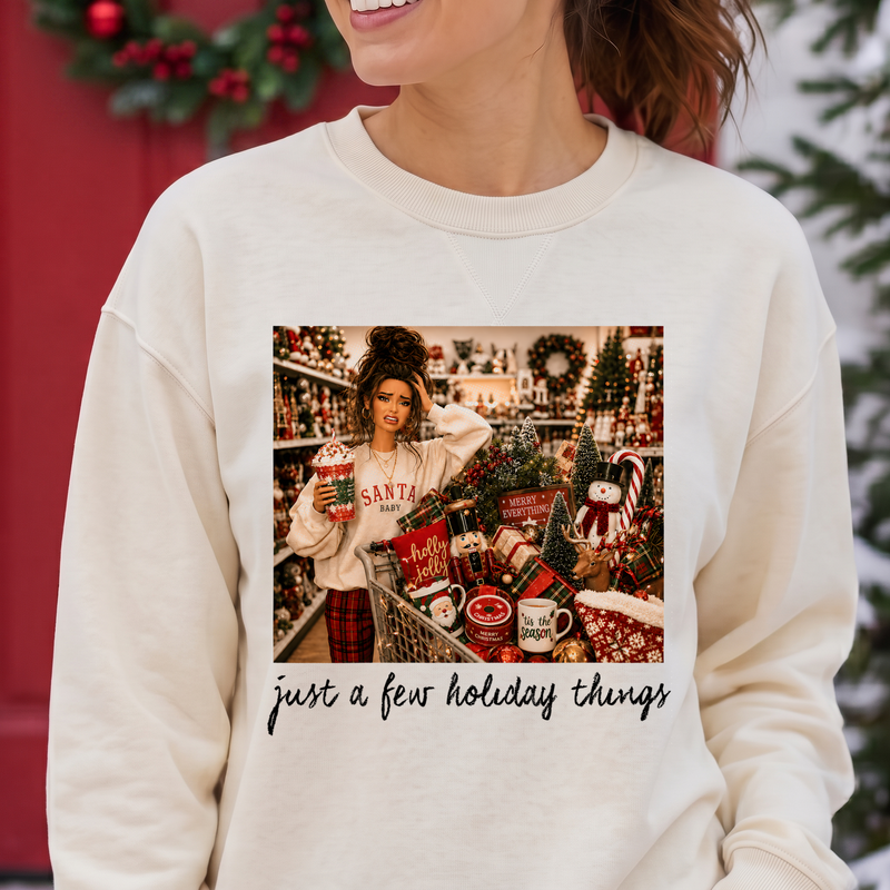 Just A Few Holiday Things, Christmas Shopper Doll - DTF Transfer