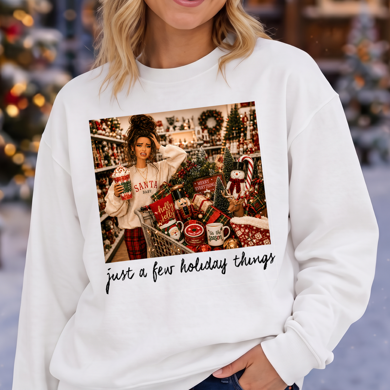 Just A Few Holiday Things, Christmas Shopper Doll - DTF Transfer