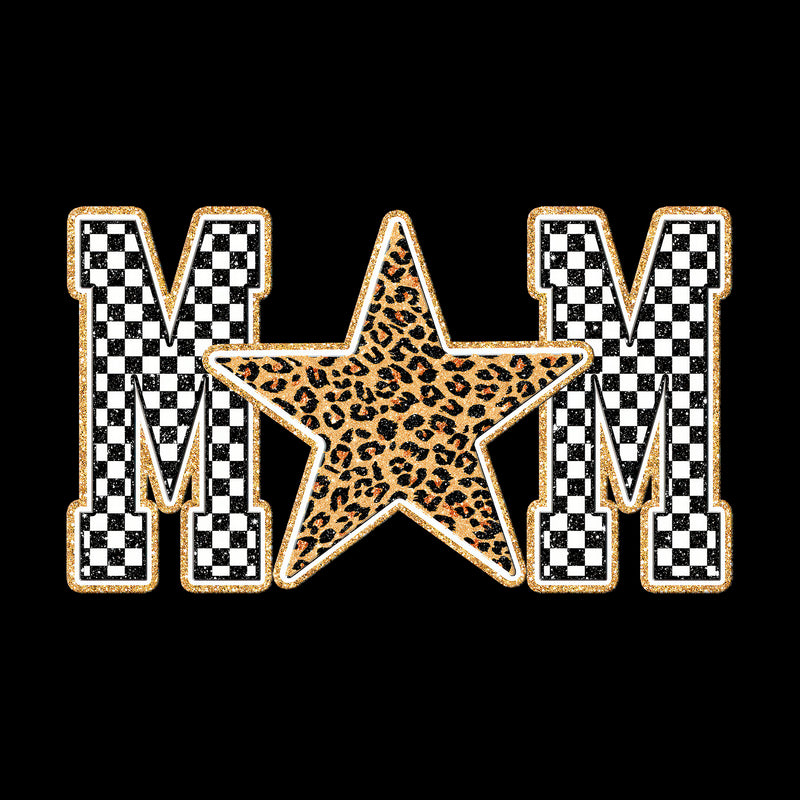Checkered Star Mom - DTF Transfer