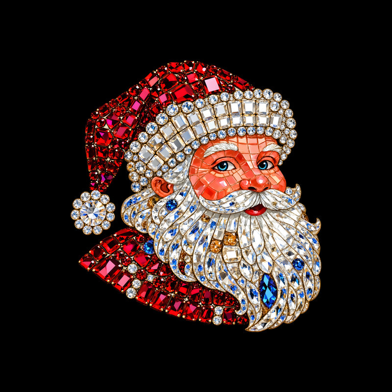 Classic Faux Gemstone Santa - DTF Transfer