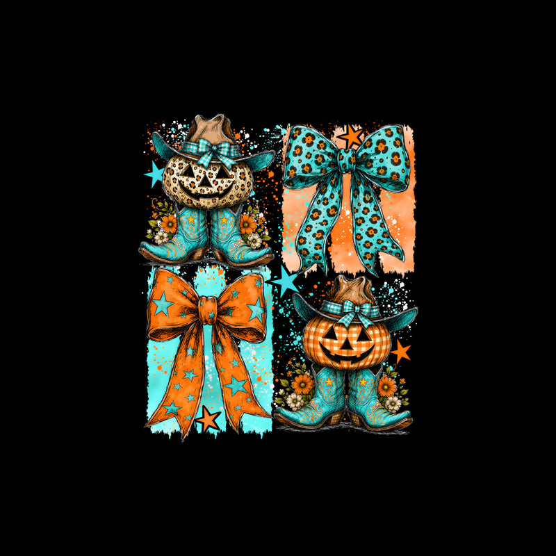 Fall Bows & Boots Western Collage - DTF Transfer