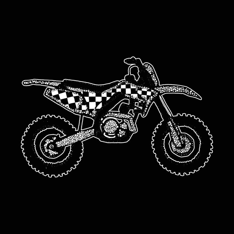 Faux Rhinestone Dirt Bike - DTF Transfer