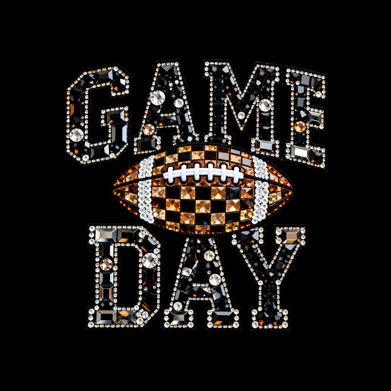 Faux Gemstone Game Day Football - DTF Transfer
