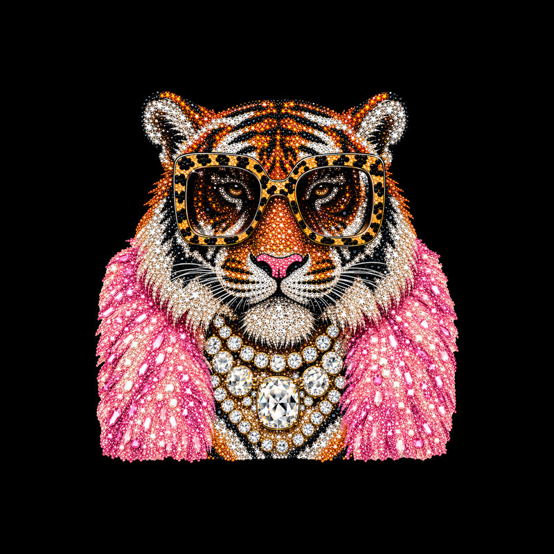 Boujee Faux Sparkly Tiger - DTF Transfer
