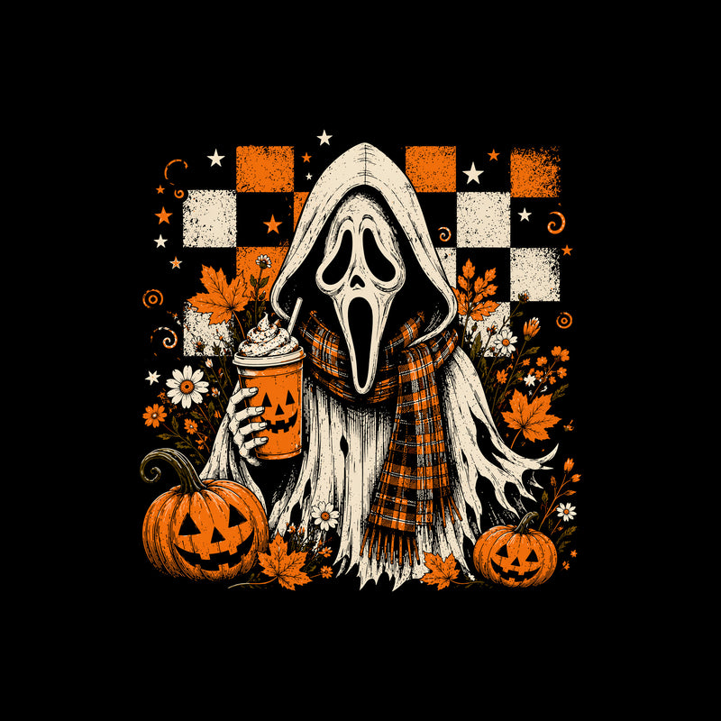 Cozy Ghostface & Iced Coffee Checkered - DTF Transfer