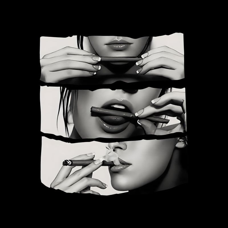 Roll, Lick, Smoke - Girl Rolling Blunt - DTF Transfer