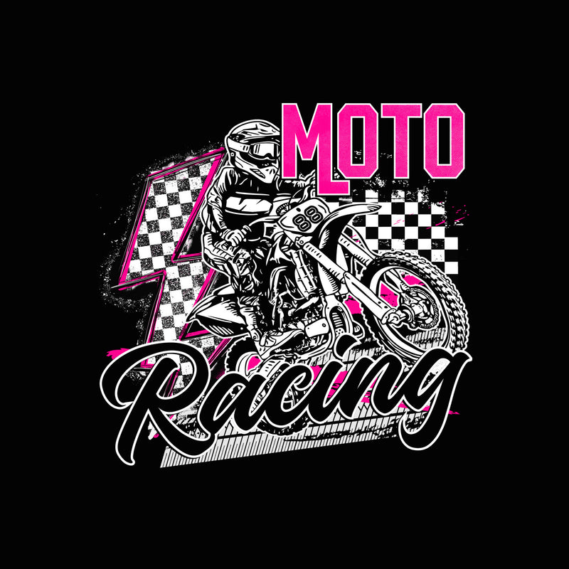 Electric Pink Moto Racing - DTF Transfer