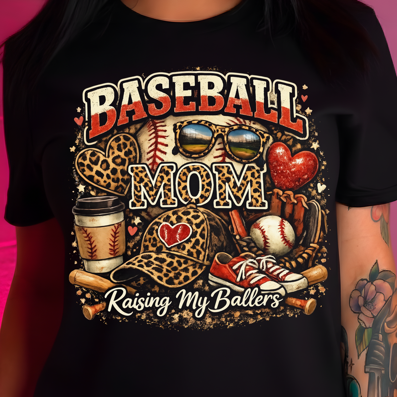 Ballpark Chic Leopard Baseball Mom - DTF Transfer