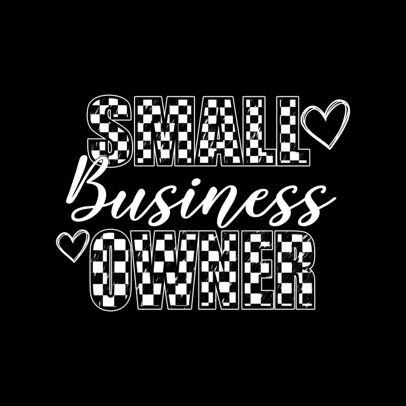 Checkered With Hearts Small Business Owner - DTF Transfer