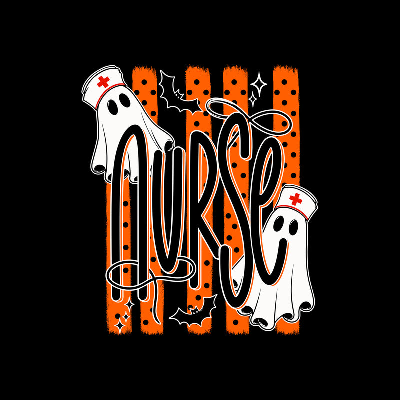 Striped Spooky Nurse Ghost - DTF Transfer
