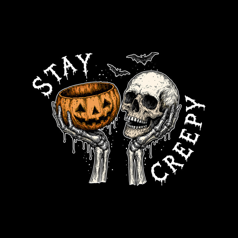 Stay Creepy, Skull & Pumpkin -  DTF Transfer