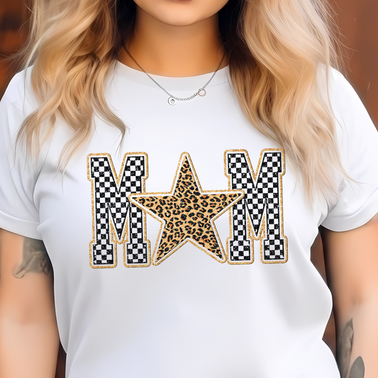 Checkered Star Mom - DTF Transfer